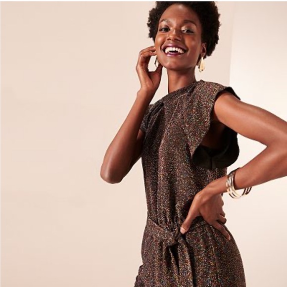 Nine West • Flutter Sleeve Sparkly Jumpsuit - Picture 2 of 10